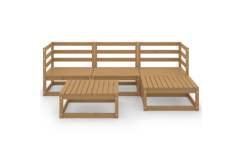 loungesæt til haven 5 dele massivt fyrretræ gyldenbrun - Brun - Have - Udendørs miljø - Altan & terrasse - Altanmøbler