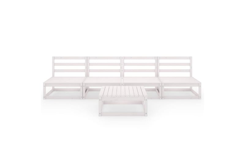 loungesæt til haven 5 dele massivt fyrretræ hvid - Hvid - Have - Udendørs miljø - Altan & terrasse - Altanmøbler
