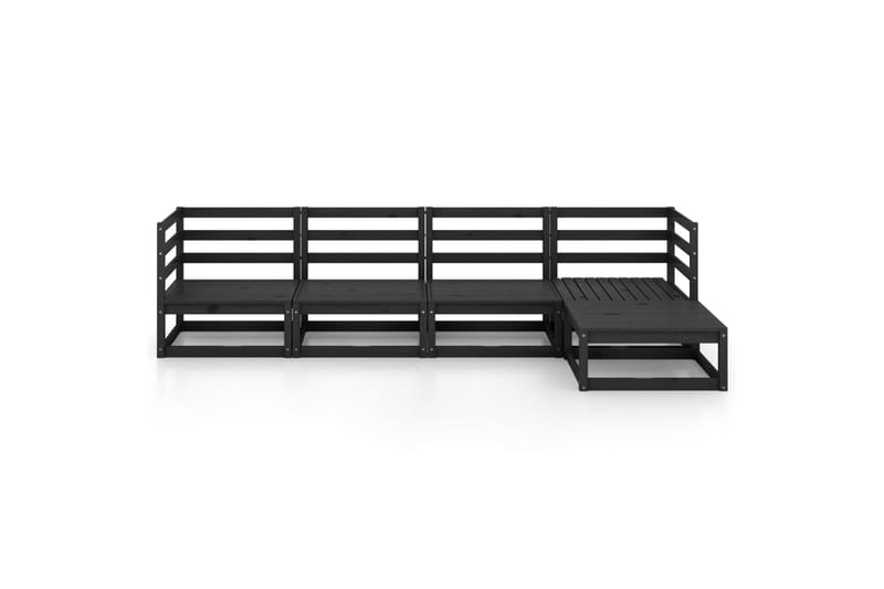 loungesæt til haven 5 dele massivt fyrretræ sort - Sort - Have - Udendørs miljø - Altan & terrasse - Altanmøbler