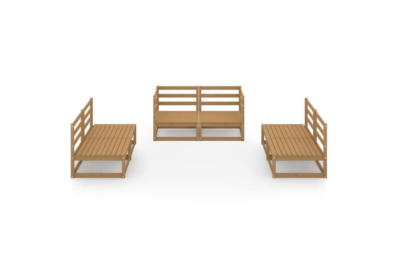loungesæt til haven 6 dele massivt fyrretræ gyldenbrun - Brun - Have - Udendørs miljø - Altan & terrasse - Altanmøbler
