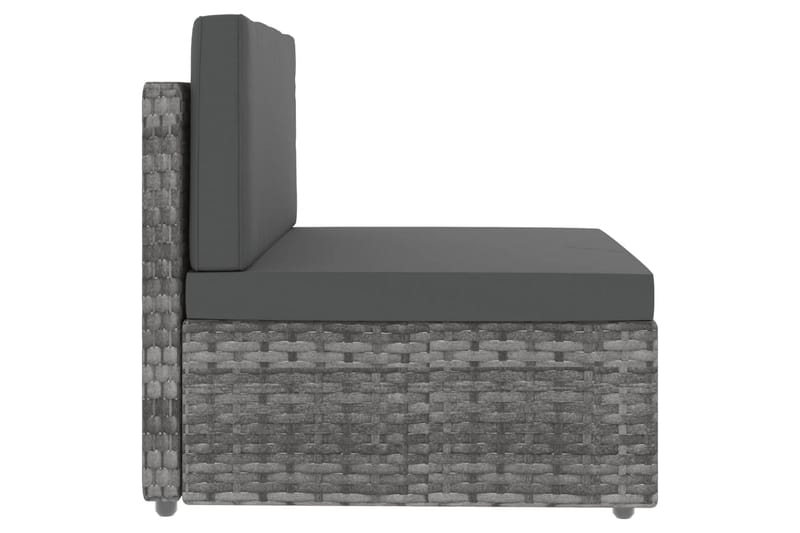 Loungesæt Til Haven 6 Dele Polyrattan Grå - Grå - Have - Udendørs miljø - Altan & terrasse - Altanmøbler