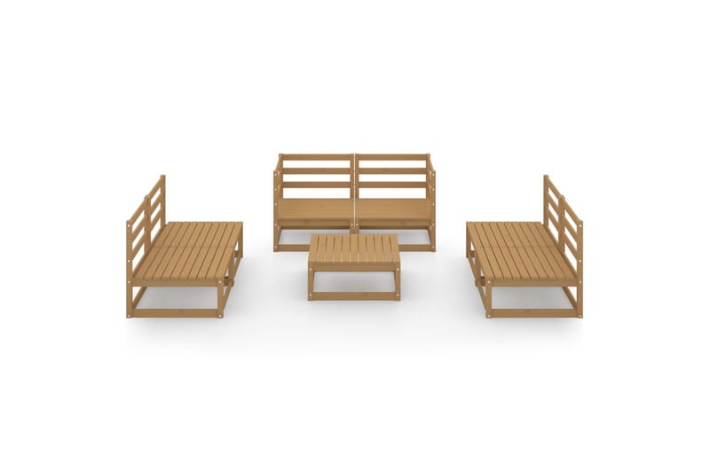 loungesæt til haven 7 dele massivt fyrretræ gyldenbrun - Brun - Have - Udendørs miljø - Altan & terrasse - Altanmøbler