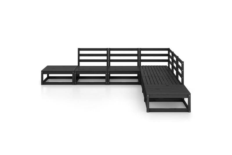 loungesæt til haven 7 dele massivt fyrretræ sort - Sort - Have - Udendørs miljø - Altan & terrasse - Altanmøbler