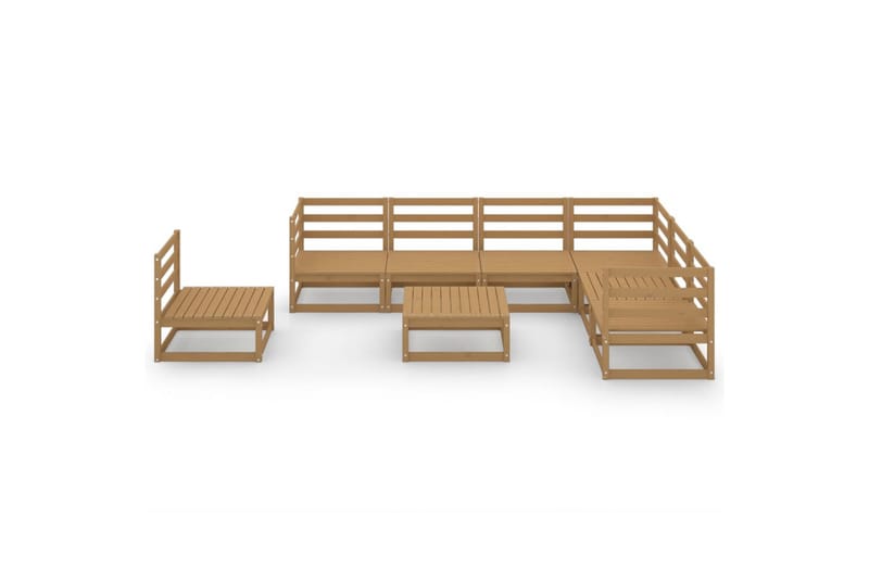 loungesæt til haven 8 dele massivt fyrretræ gyldenbrun - Brun - Have - Udendørs miljø - Altan & terrasse - Altanmøbler