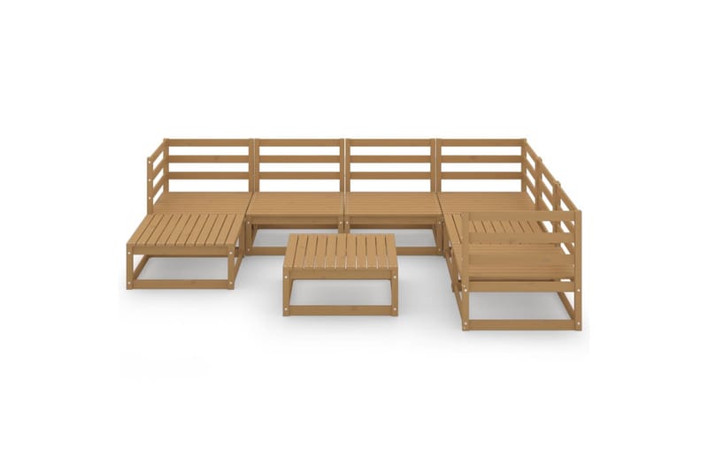 loungesæt til haven 8 dele massivt fyrretræ gyldenbrun - Brun - Have - Udendørs miljø - Altan & terrasse - Altanmøbler
