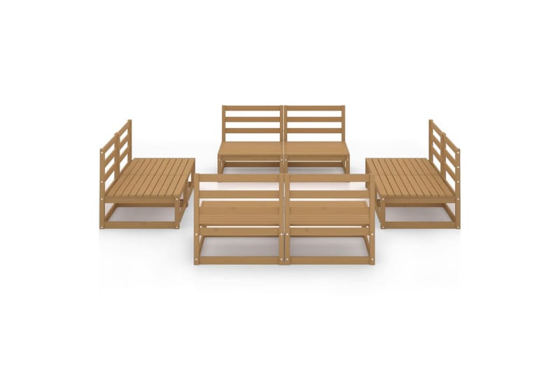 loungesæt til haven 8 dele massivt fyrretræ gyldenbrun - Brun - Have - Udendørs miljø - Altan & terrasse - Altanmøbler