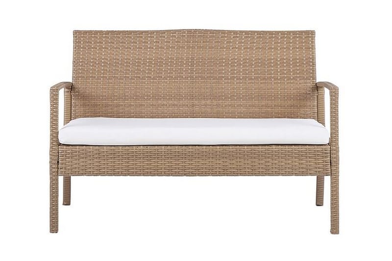 Loungesæt til udendørs brug 4-personers polyrattan lysebrun MARSALA - Træ/natur - Have - Udendørs miljø - Altan & terrasse - Altanmøbler