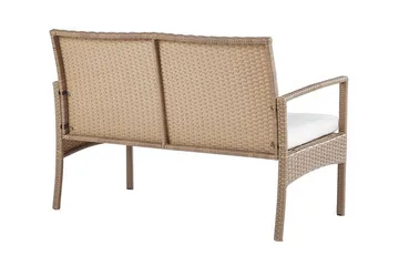 Loungesæt til udendørs brug 4-personers polyrattan lysebrun MARSALA - Træ/natur - Havemøbler - Loungemøbler - Sofagrupper udendørs