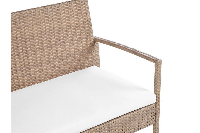 Loungesæt til udendørs brug 4-personers polyrattan lysebrun MARSALA - Træ/natur - Have - Udendørs miljø - Altan & terrasse - Altanmøbler