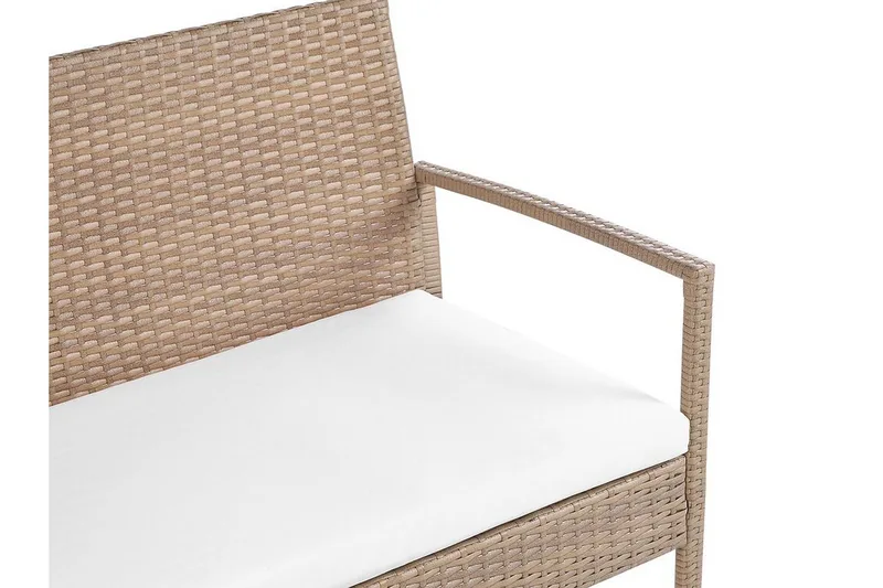 Loungesæt til udendørs brug 4-personers polyrattan lysebrun MARSALA - Træ/natur - Have - Udendørs miljø - Altan & terrasse - Altanmøbler