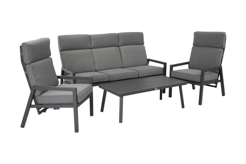 Møbelsæt CASPER bord sofa og 2 stole Mørkegrå, undefined