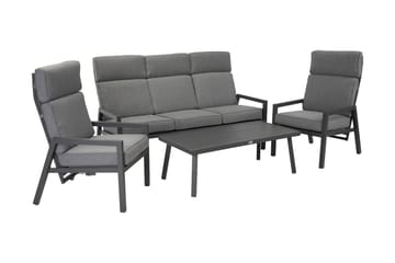 Møbelsæt CASPER bord sofa og 2 stole Mørkegrå - Havemøbler - Loungemøbler - Sofagrupper udendørs
