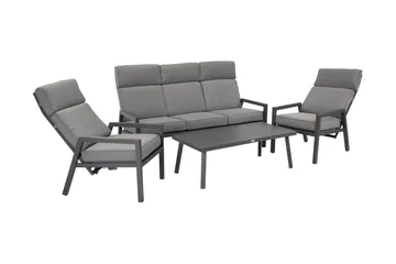 Møbelsæt CASPER bord sofa og 2 stole Mørkegrå - Havemøbler - Loungemøbler - Sofagrupper udendørs