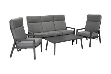 Møbelsæt CASPER bord sofa og 2 stole Mørkegrå - Havemøbler - Loungemøbler - Sofagrupper udendørs