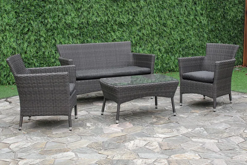 Møbelsæt WATERS bord sofa og 2 stole - Have - Udendørs miljø - Altan & terrasse - Altanmøbler