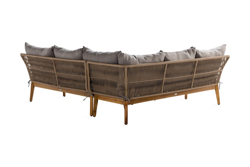 Morocco Loungesæt - Akacie/Brun/Beige - Have - Udendørs miljø - Altan & terrasse - Altanmøbler