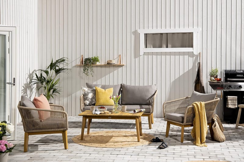 Morocco Sofagruppe - Akacie/Brun/Beige - Have - Udendørs miljø - Altan & terrasse - Altanmøbler