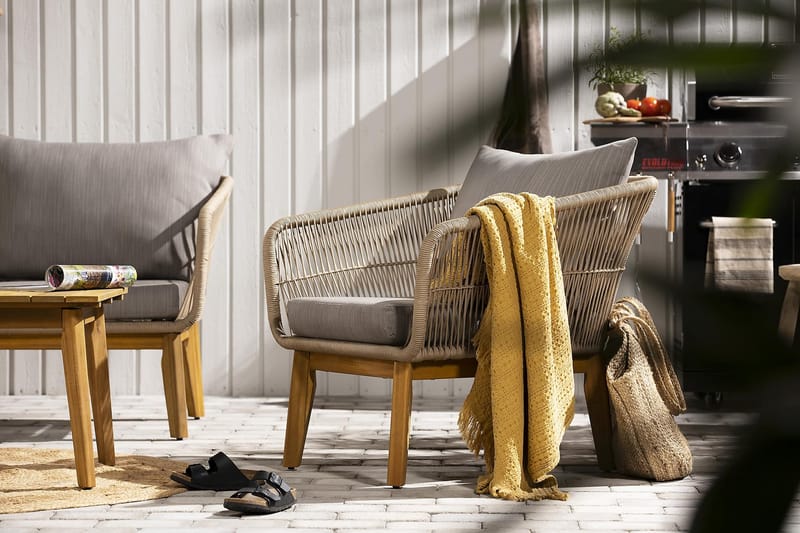 Morocco Sofagruppe - Akacie/Brun/Beige - Have - Udendørs miljø - Altan & terrasse - Altanmøbler