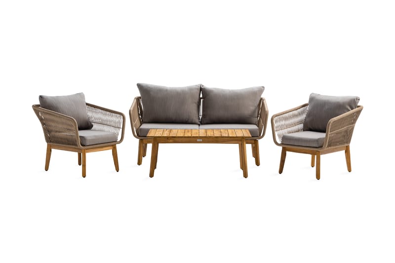 Morocco Sofagruppe - Akacie/Brun/Beige - Have - Udendørs miljø - Altan & terrasse - Altanmøbler