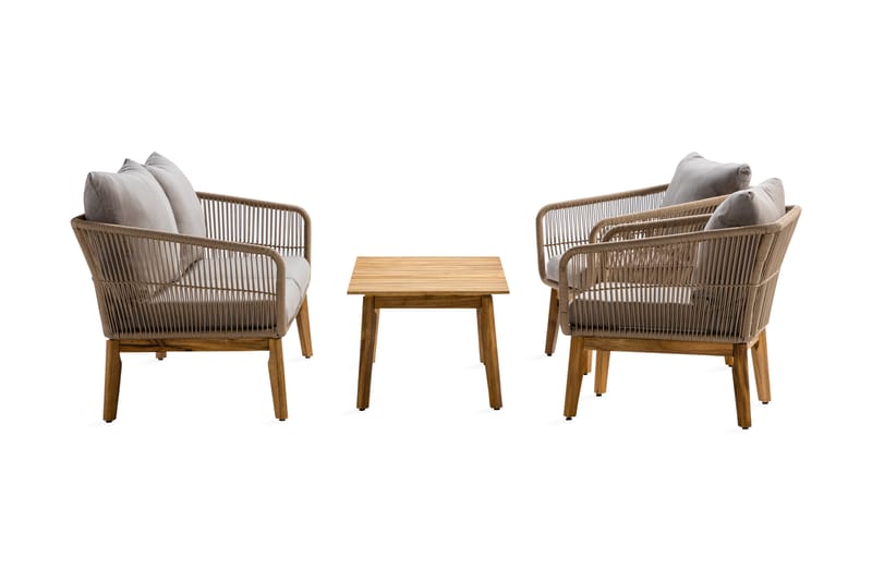 Morocco Sofagruppe - Akacie/Brun/Beige - Have - Udendørs miljø - Altan & terrasse - Altanmøbler