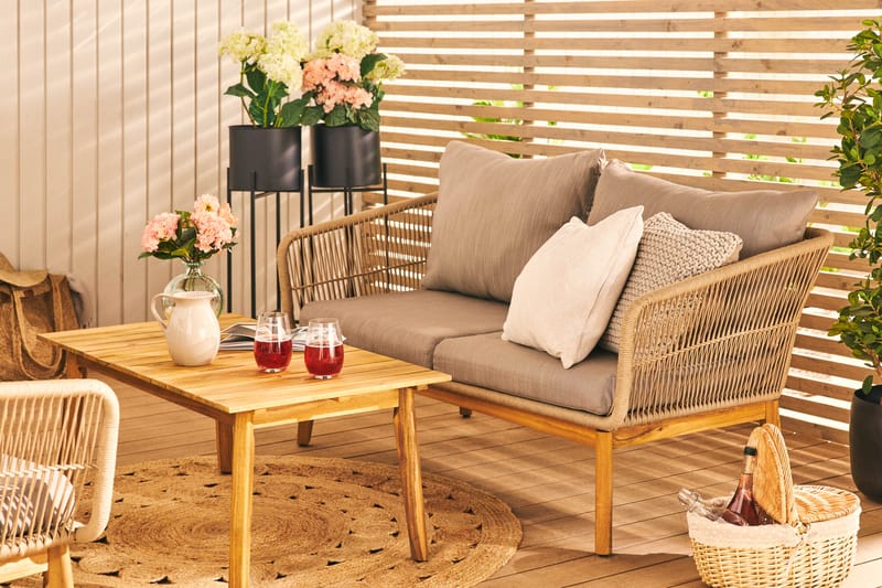 Morocco Sofagruppe - Akacie/Brun/Beige - Have - Udendørs miljø - Altan & terrasse - Altanmøbler