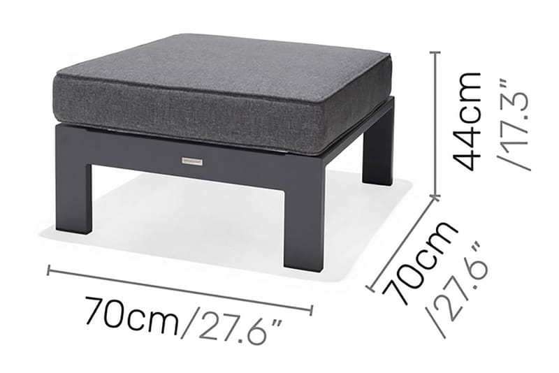 Palau Lænestol med Fodskammel - Grå - Havemøbler - Loungemøbler - Loungestol udendørs