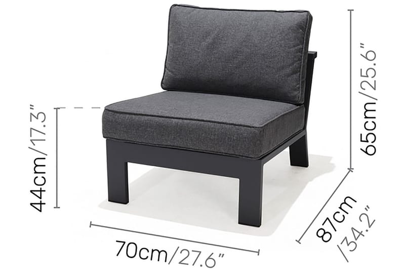 Palau Lænestol med Fodskammel - Grå - Havemøbler - Loungemøbler - Loungestol udendørs