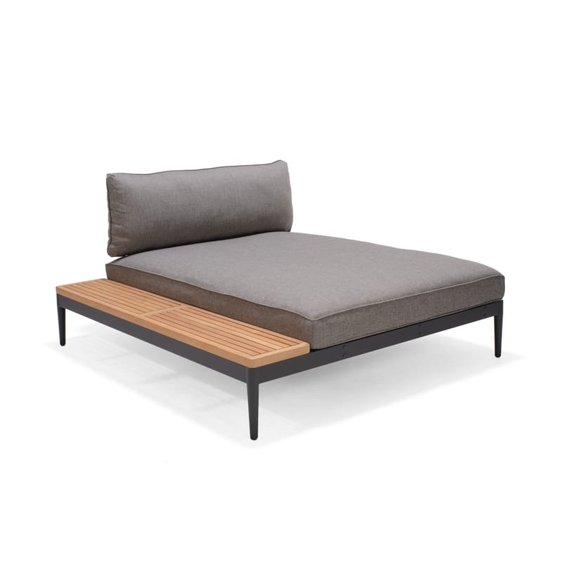TOPAZ Sæt Daybed + 2-personers sofa + sofabord 73 cm - Magnesiumgrå - Have - Udendørs miljø - Altan & terrasse - Altanmøbler