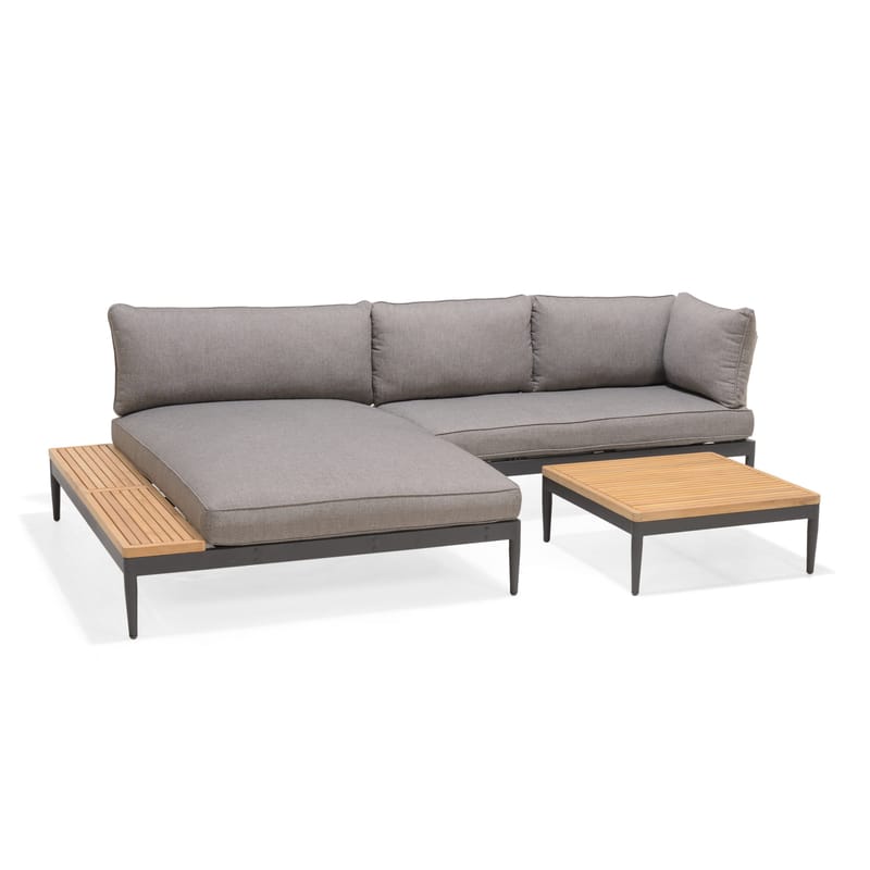 TOPAZ Sæt Daybed + 2-personers sofa + sofabord 73 cm, Magnesiumgrå