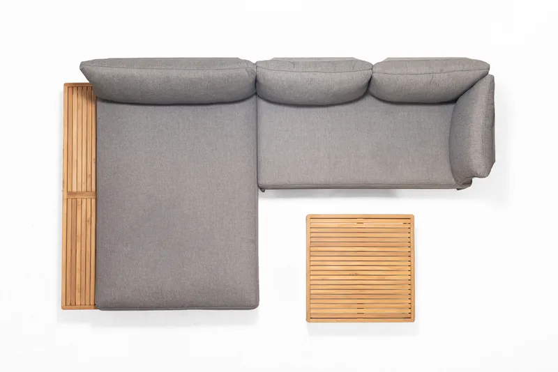 TOPAZ Sæt Daybed + 2-personers sofa + sofabord 73 cm - Magnesiumgrå - Have - Udendørs miljø - Altan & terrasse - Altanmøbler