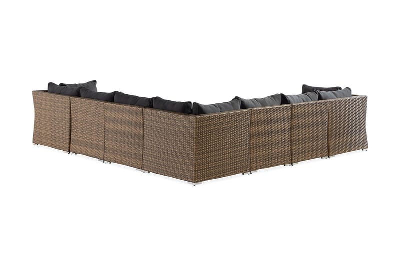 Wisconsin Premium Loungesæt 7-Pers. - Glas/Polyrattan/Sand/Sort - Have - Udendørs miljø - Altan & terrasse - Altanmøbler