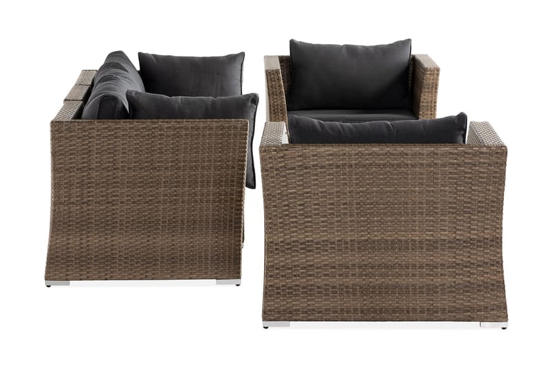 Wisconsin Premium Loungesæt 5-Pers. - Glas/Polyrattan/Sand - Have - Udendørs miljø - Altan & terrasse - Altanmøbler