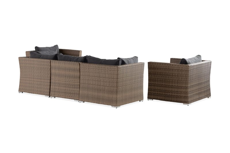 Wisconsin Premium Loungesæt 5-Pers. - Glas/Polyrattan/Sand - Have - Udendørs miljø - Altan & terrasse - Altanmøbler