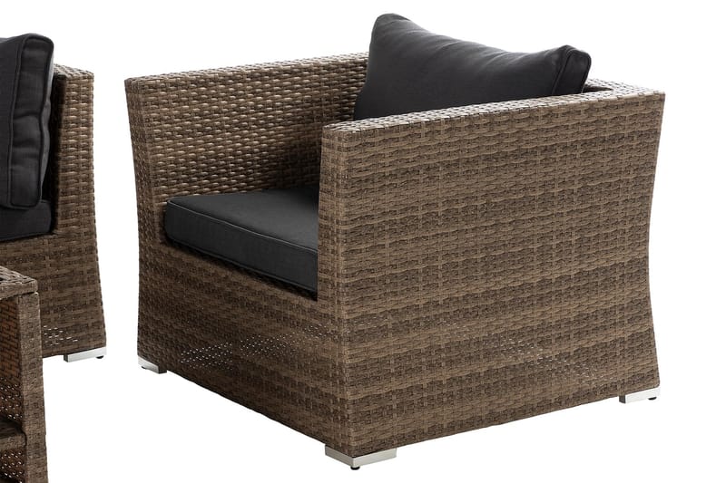 Wisconsin Premium Loungesæt 5-Pers. - Glas/Polyrattan/Sand - Have - Udendørs miljø - Altan & terrasse - Altanmøbler