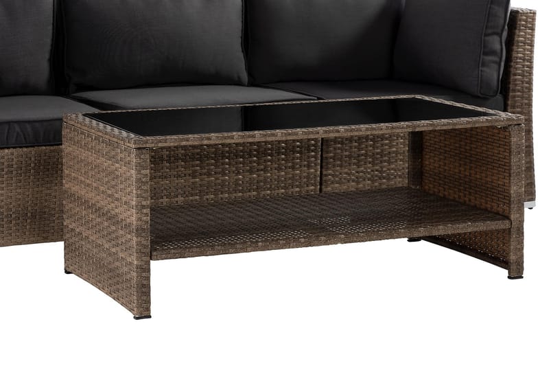 Wisconsin Premium Loungesæt 5-Pers. - Glas/Polyrattan/Sand - Have - Udendørs miljø - Altan & terrasse - Altanmøbler