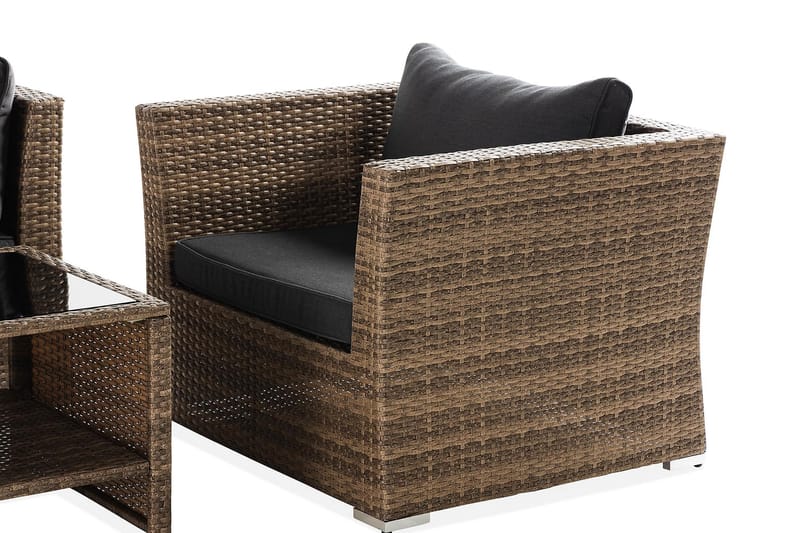 Wisconsin Premium Loungesæt 4-Pers. - Glas/Polyrattan/Sand - Have - Udendørs miljø - Altan & terrasse - Altanmøbler