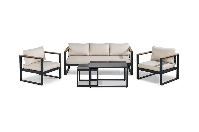 Aspvik Sofagruppe, Sort/Teak