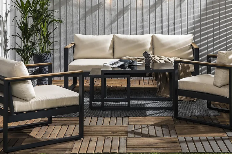 Aspvik Sofagruppe - Sort/Teak - Have - Udendørs miljø - Altan & terrasse - Altanmøbler