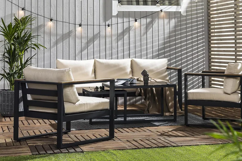 Aspvik Sofagruppe - Sort/Teak - Have - Udendørs miljø - Altan & terrasse - Altanmøbler