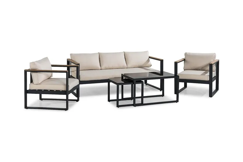 Aspvik Sofagruppe - Sort/Teak - Have - Udendørs miljø - Altan & terrasse - Altanmøbler