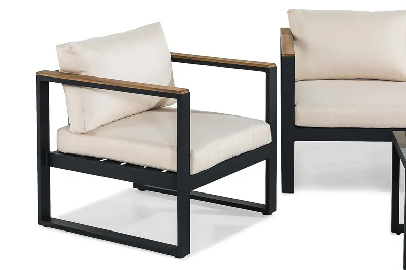 Aspvik Sofagruppe - Sort/Teak - Have - Udendørs miljø - Altan & terrasse - Altanmøbler