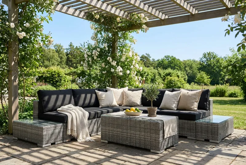 Bahamas Hjørnesofa (Vendbar) Åben Ende inkl. Endemodul 5-personers – Bord uden Hylde - Have - Udendørs miljø - Altan & terrasse - Altanmøbler