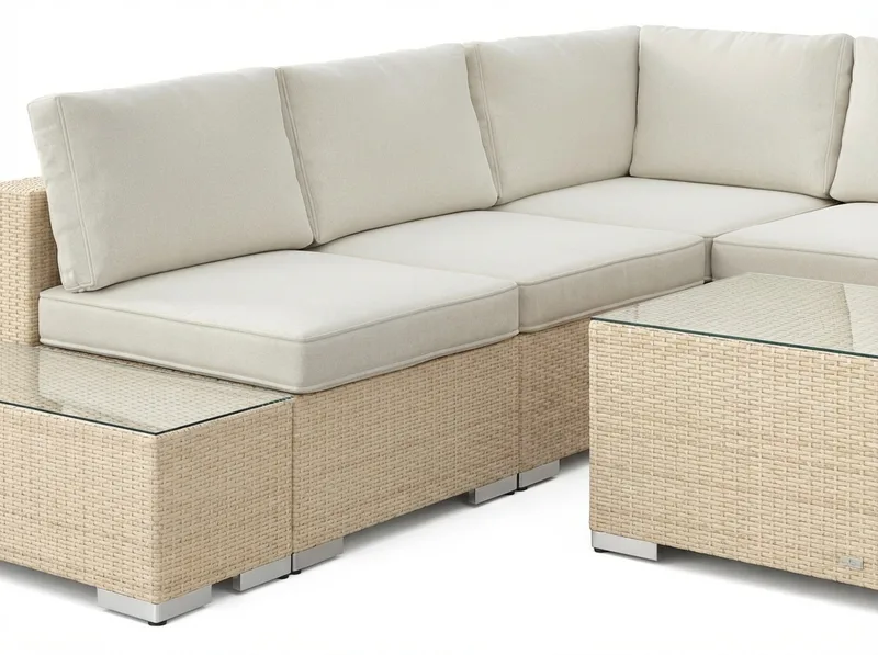 Bahamas Hjørnesofa (Vendbar) Åben Ende inkl. Endemodul 5-personers – Bord uden Hylde - Have - Udendørs miljø - Altan & terrasse - Altanmøbler