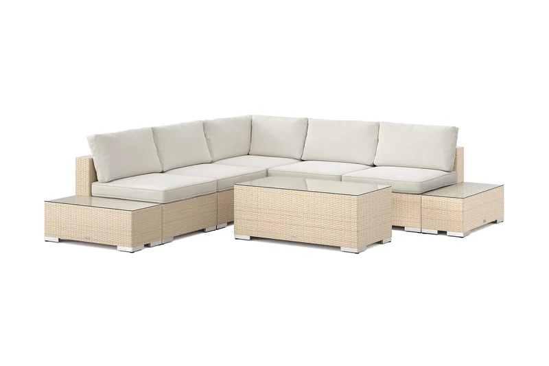 Bahamas Hjørnesofa (Vendbar) Åben Ende inkl. Endemodul 5-personers – Bord uden Hylde - Have - Udendørs miljø - Altan & terrasse - Altanmøbler