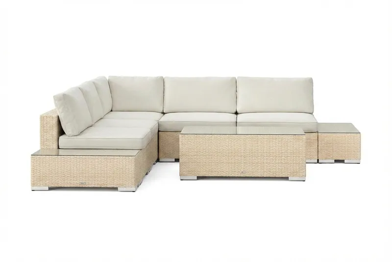 Bahamas Hjørnesofa (Vendbar) Åben Ende inkl. Endemodul 5-personers – Bord uden Hylde - Have - Udendørs miljø - Altan & terrasse - Altanmøbler