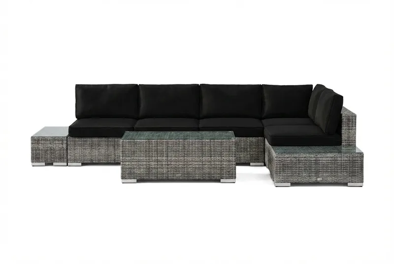 Bahamas Hjørnesofa (Vendbar) Åben Ende inkl. Endemodul 5-personers – Bord uden Hylde - Have - Udendørs miljø - Altan & terrasse - Altanmøbler