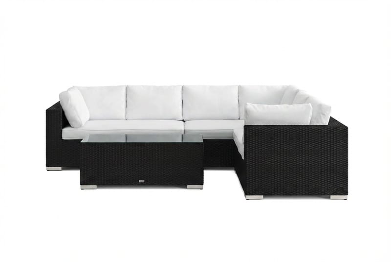Bahamas L-formet udendørs sofa højre, 6-pers med bord - Sort - Have - Udendørs miljø - Altan & terrasse - Altanmøbler