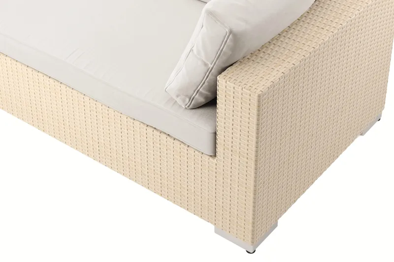 Bahamas L-formet udendørs sofa højre, 6-pers med bord - Beige - Have - Udendørs miljø - Altan & terrasse - Altanmøbler