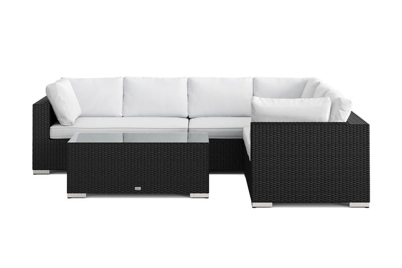 Bahamas L-formet udendørs sofa højre, 6-pers med bord - Sort - Have - Udendørs miljø - Altan & terrasse - Altanmøbler