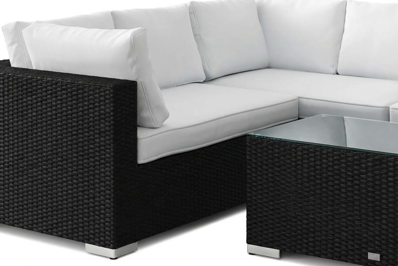 Bahamas L-formet udendørs sofa venstre, 6-pers med bord - Sort - Have - Udendørs miljø - Altan & terrasse - Altanmøbler